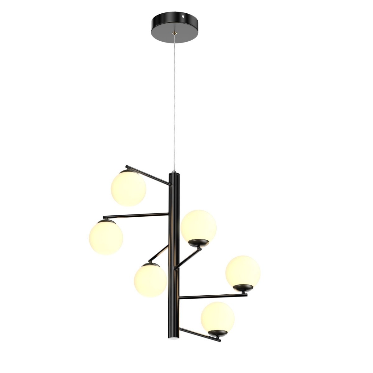 6 - Lights, Chandelier, 47W, 3000K, Matte Black Body Finish, Dimmable - LEDMyPlace