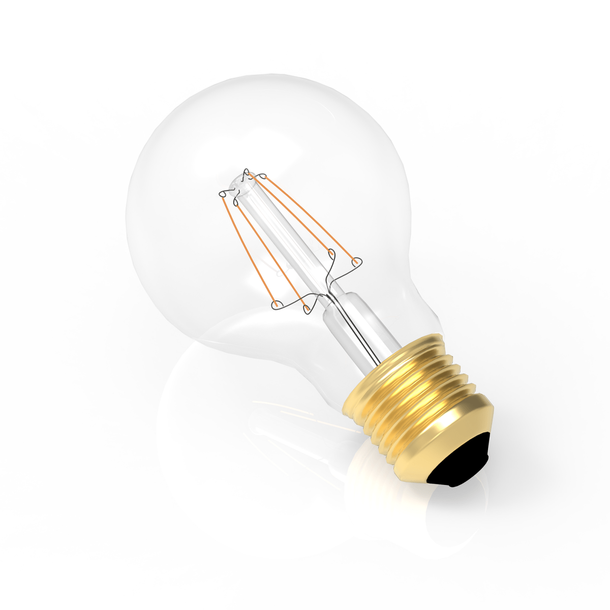 6 Watt Filament LED Light Bulb, Clear Dimmable A19 Medium (E26) Base, 120V/60Hz, 2700K, 600LM, 4 - filament - LEDMyPlace