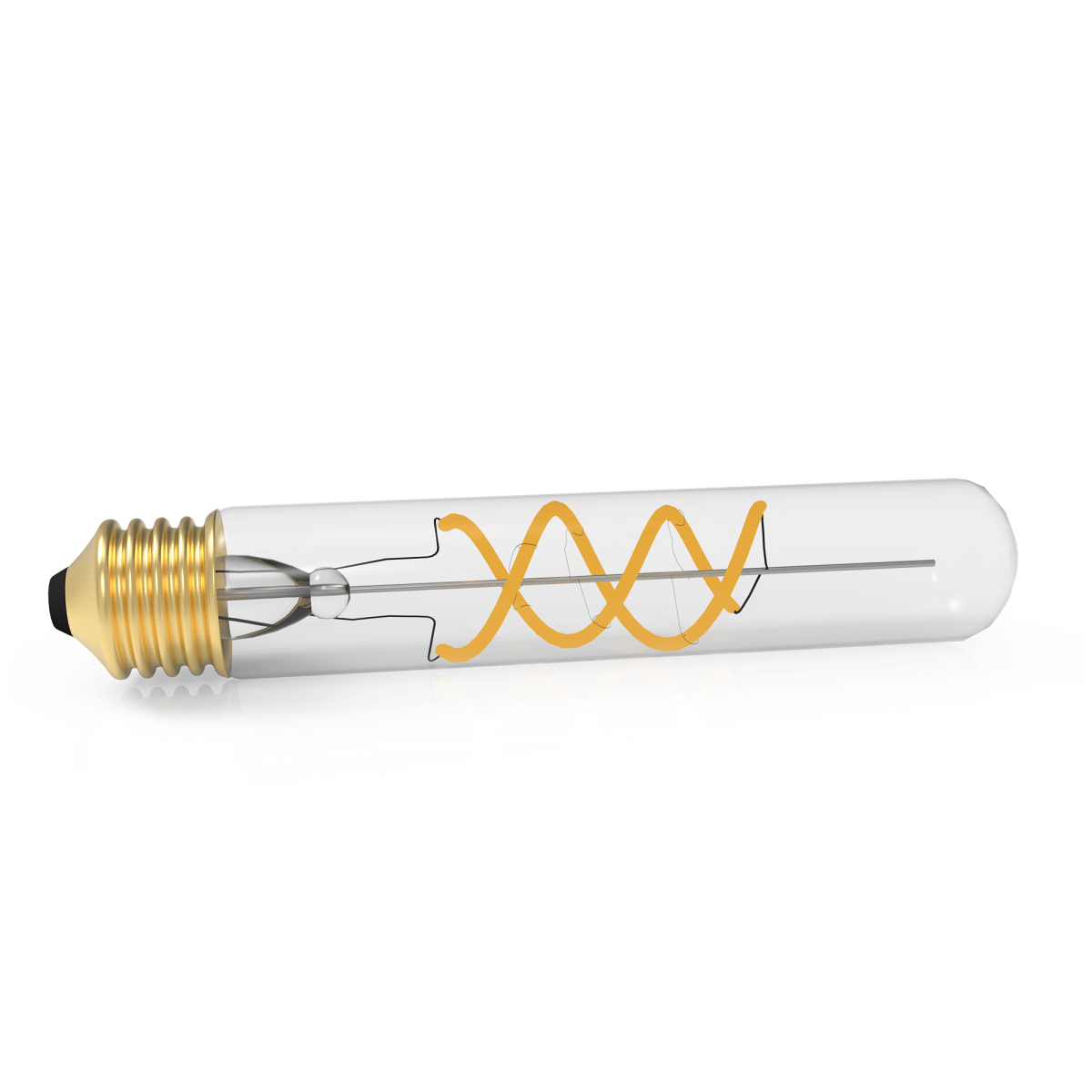 6W Vintage Exposed Filament Clear Glass LED T10L with a Medium E26 Base Light Bulb, 450 Lumen, 2700K, 120V/60Hz, Dimmable - LEDMyPlace