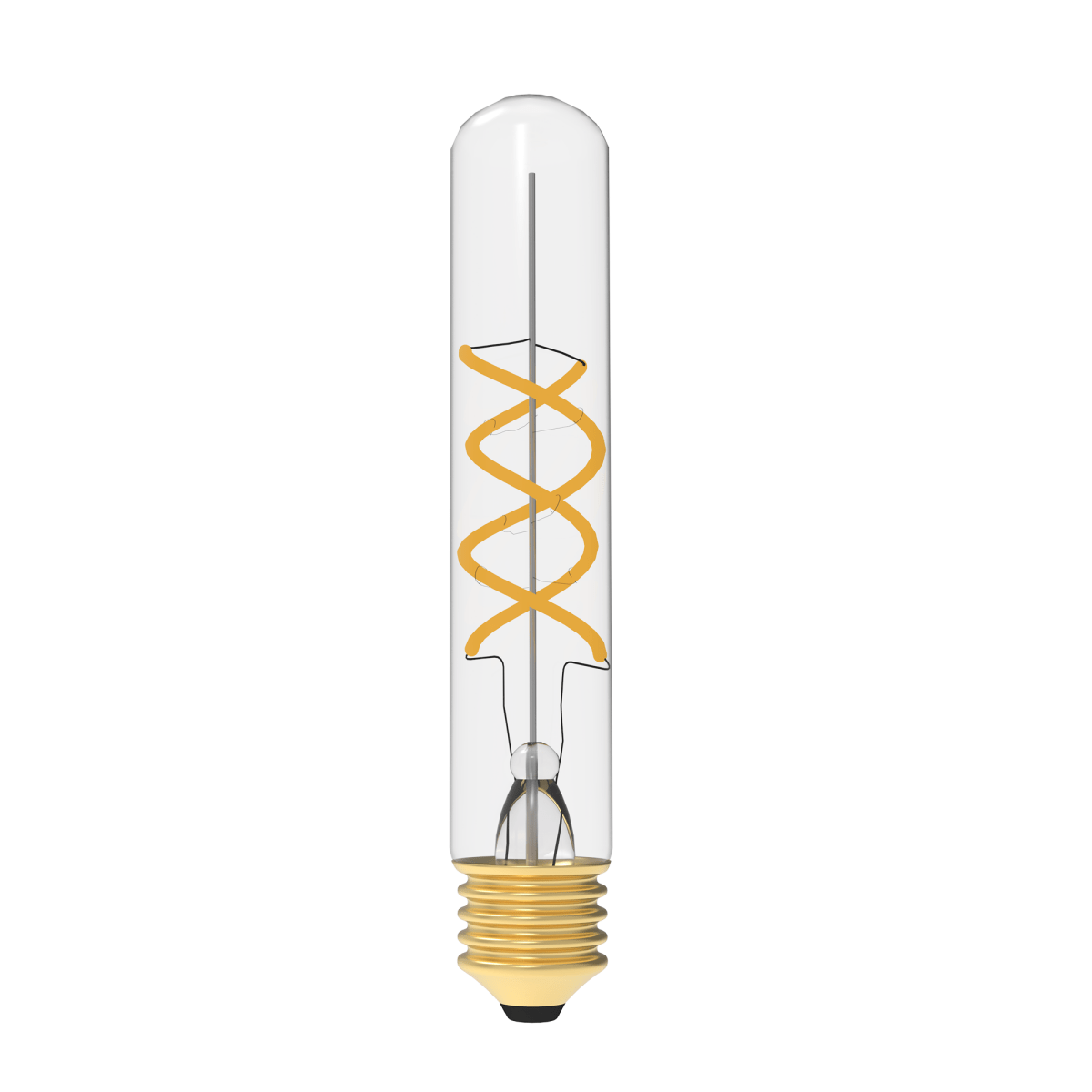 6W Vintage Exposed Filament Clear Glass LED T10L with a Medium E26 Base Light Bulb, 450 Lumen, 2700K, 120V/60Hz, Dimmable - LEDMyPlace