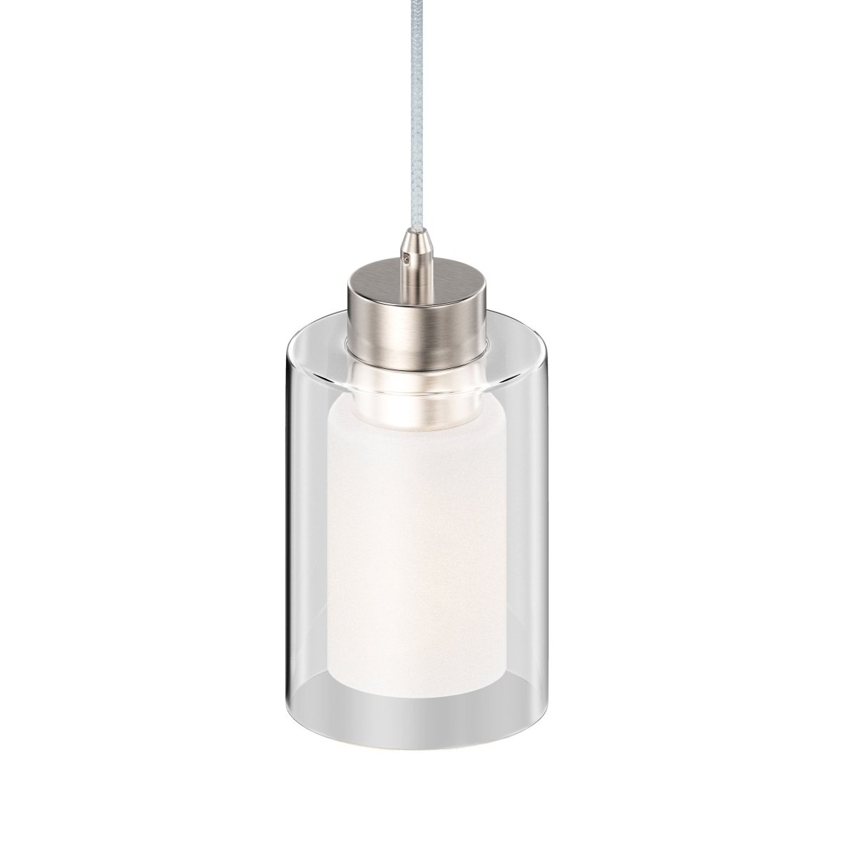 8W Cylinder Shape LED Pendant Light, Brushed Nickel Finish, 4000K (Cool White), 500 Lumens, ETL Listed - LEDMyPlace