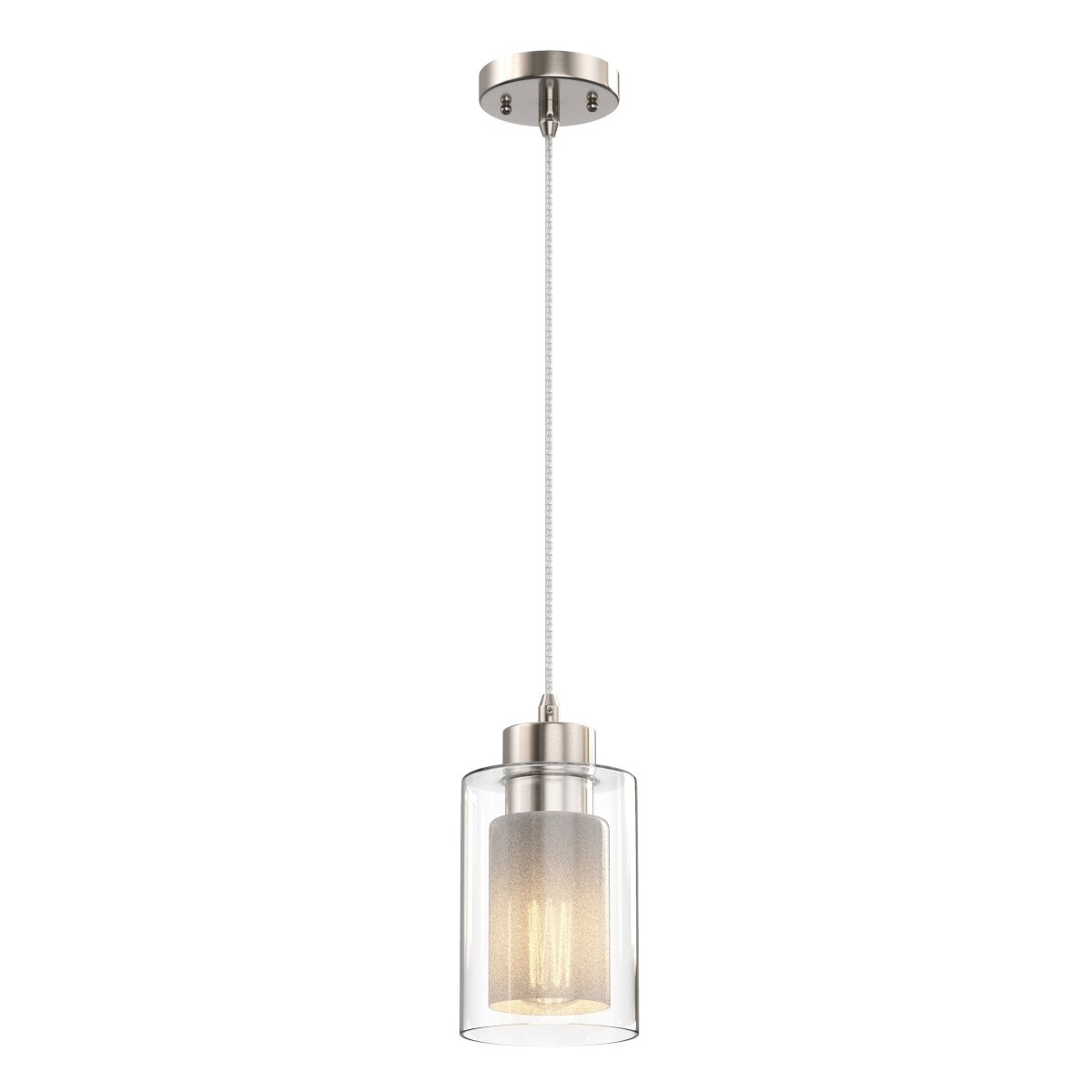 8W Cylinder Shape LED Pendant Light, Brushed Nickel Finish, 4000K (Cool White), 500 Lumens, ETL Listed - LEDMyPlace