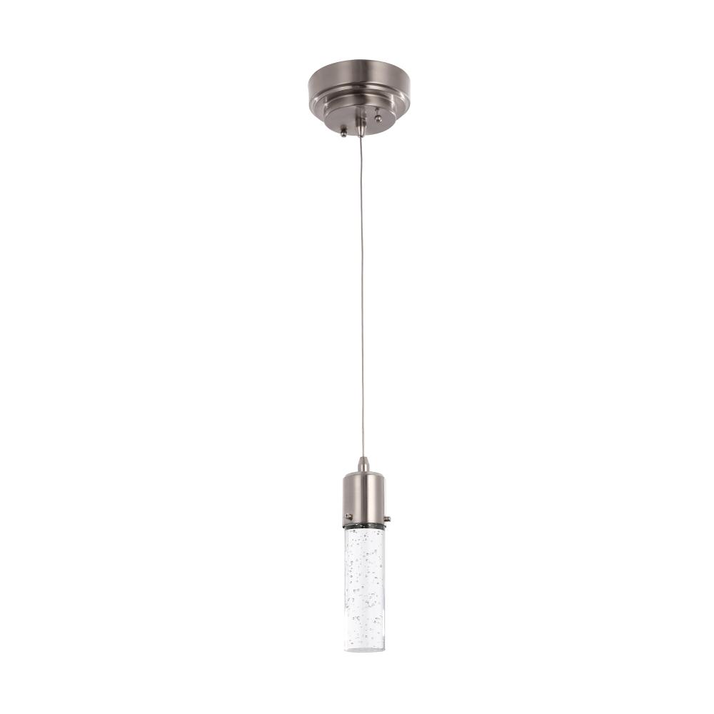 8W Dimmable LED Pendant Ceiling Light, 3000K (Warm White), Seedy Glass Shade, Dimmable, 400 Lumens, ETL Listed - LEDMyPlace