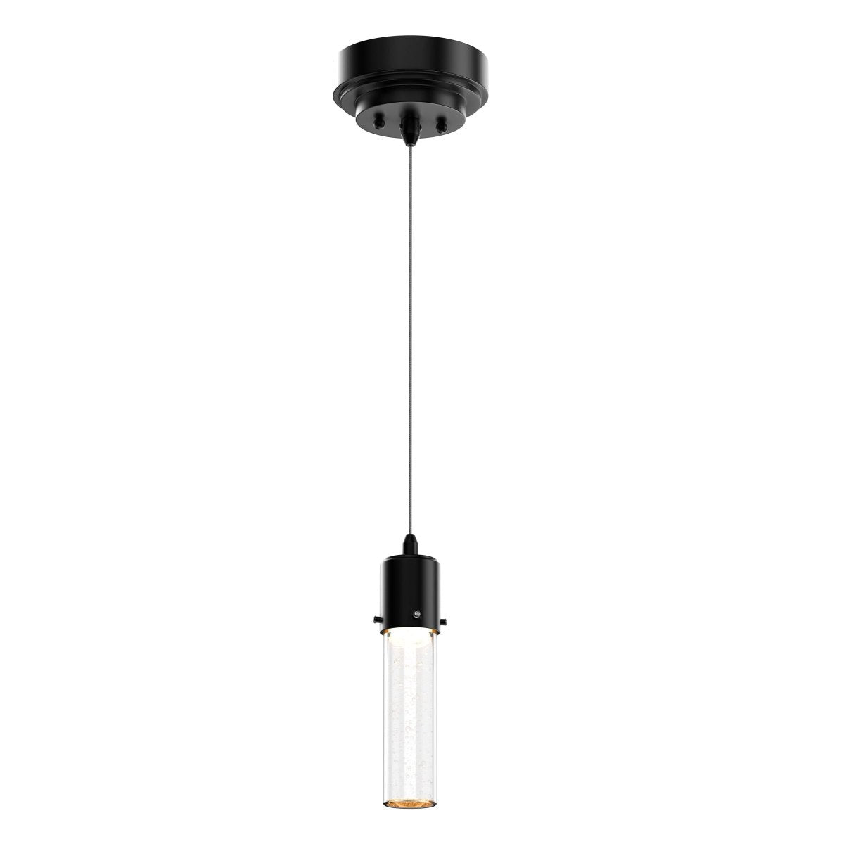 8W Dimmable LED Pendant Ceiling Light, 3000K (Warm White), Seedy Glass Shade, Dimmable, 400 Lumens, ETL Listed - LEDMyPlace