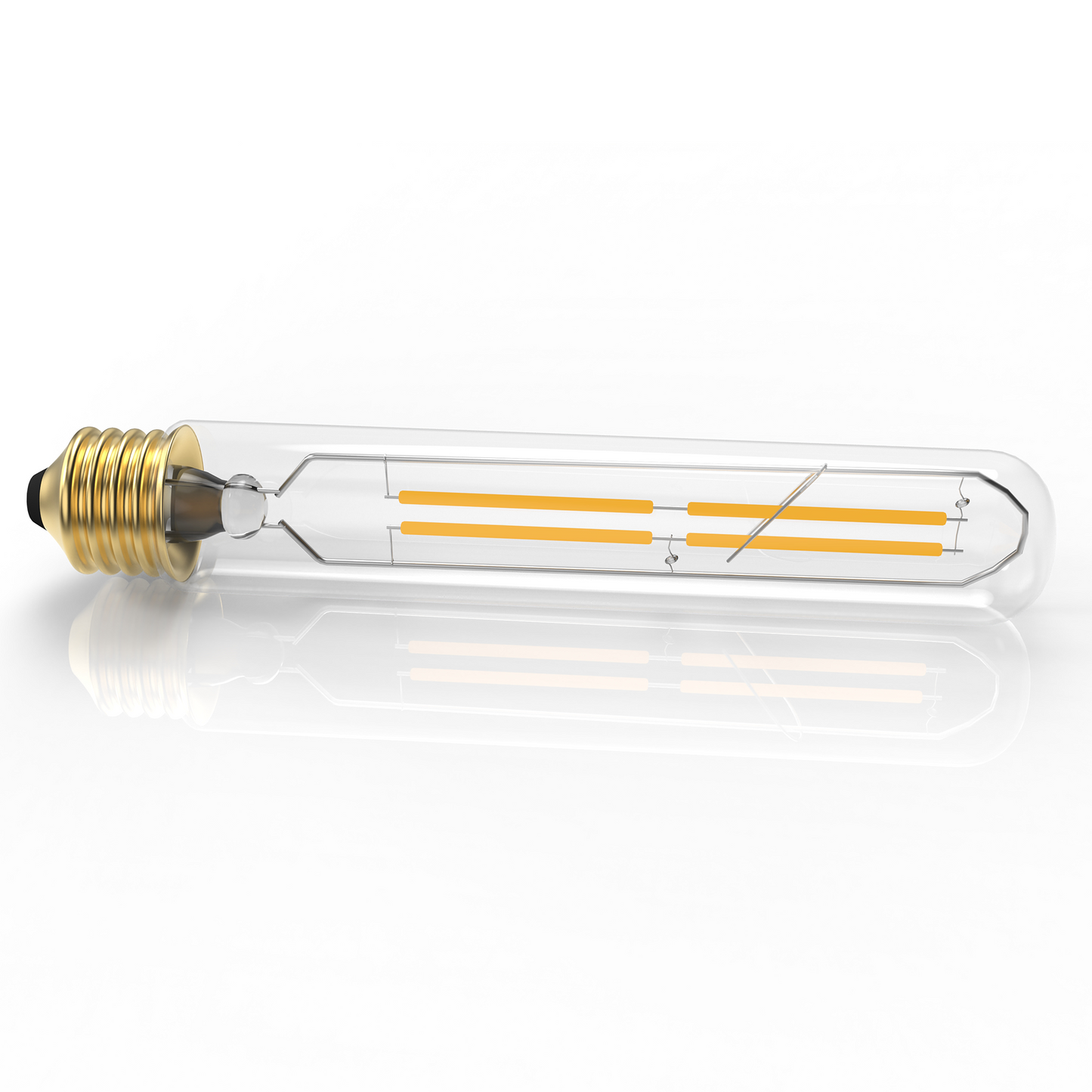 E26 8W Vintage LED Bulb T10 LED Tubular Bulb, 4-Filament Light Bulb, Dimmable, 2700K, 120V/60Hz, 900LM, Clear