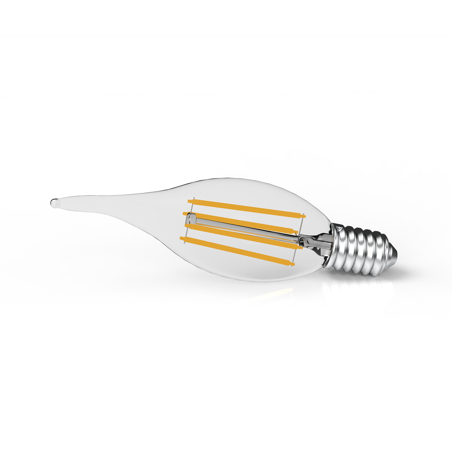 6W Filament LED Bulb, 2700K, 500LM, 120V/60Hz, 4-filament, E12, Candelabra Light Bulbs, Dimmable, Clear