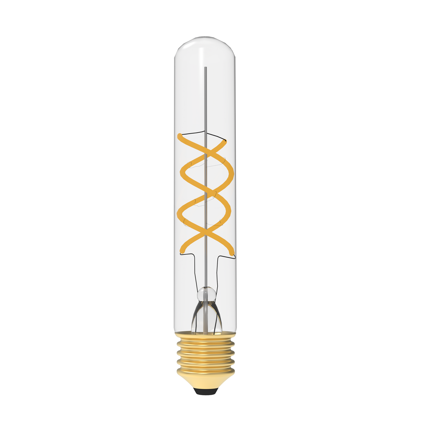 6W Vintage Exposed Filament Clear Glass LED T10L with a Medium E26 Base Light Bulb, 450 Lumen, 2700K, 120V/60Hz, Dimmable