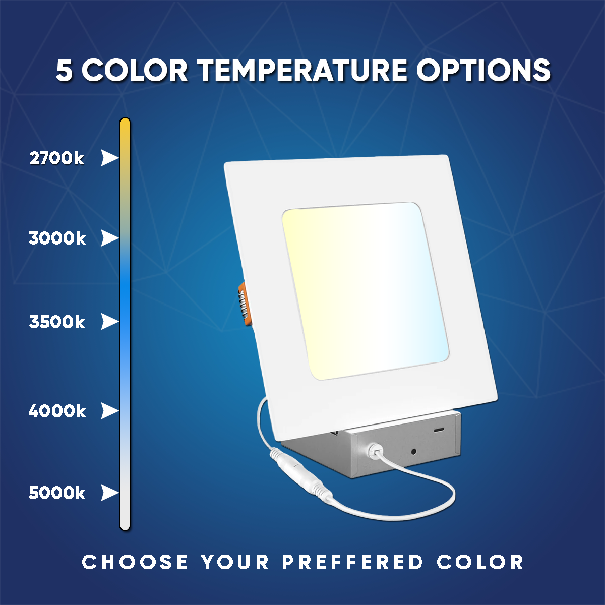 LED Slim Panel Recessed Ceiling Light- CCT