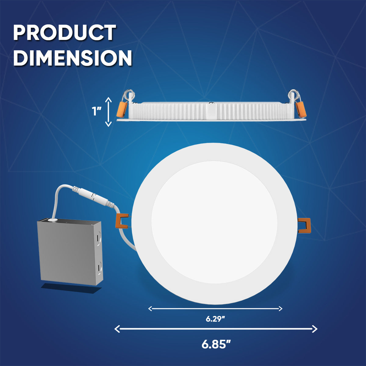 LED Slim Panel Recessed Ceiling Light- Dimensions