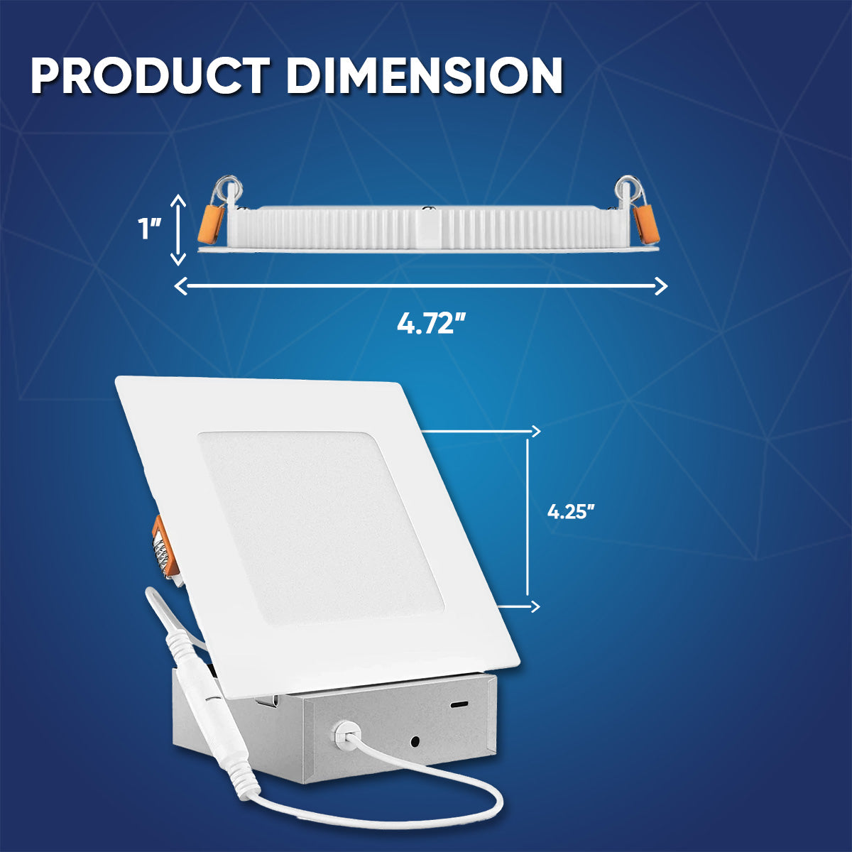 LED Slim Panel Recessed Ceiling Light- Product Dimension