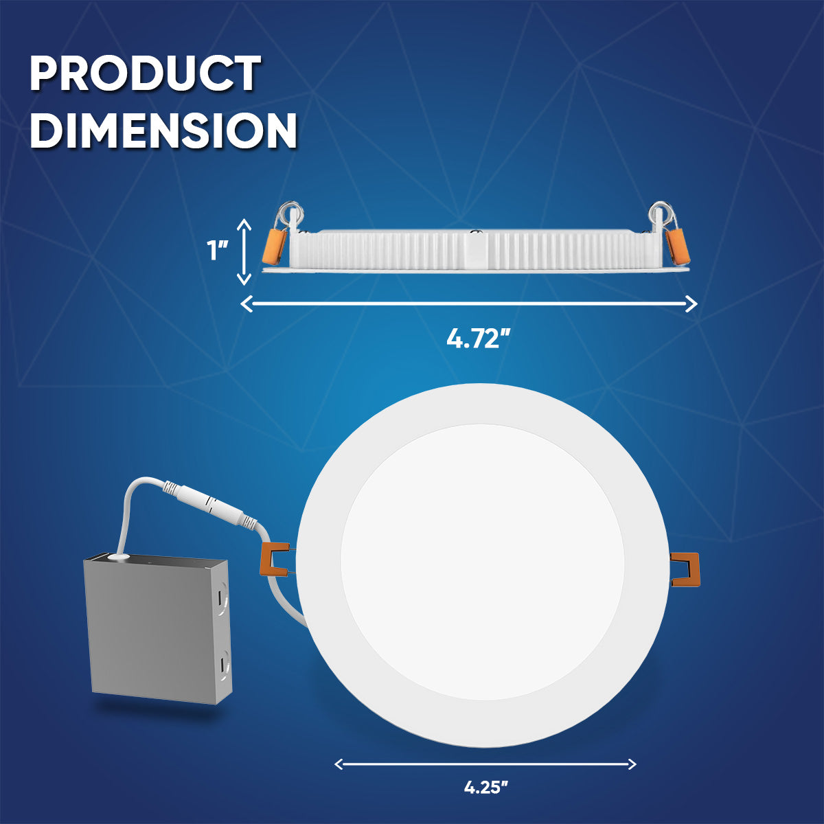 recessed ceiling lights- product dimension