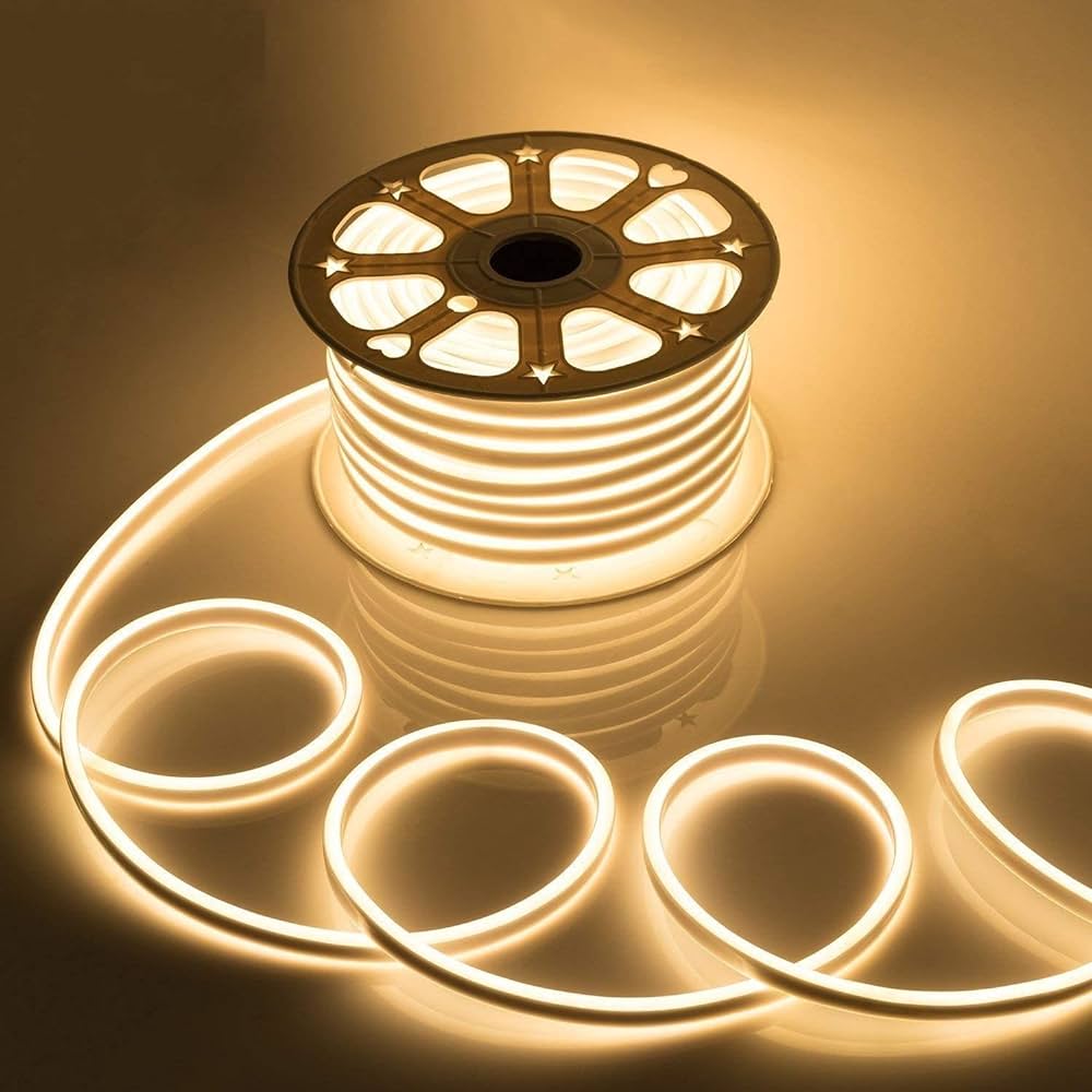 LED Neon Rope Light, AC120V, ETL, UL Listed (white), Indoor Outdoor IP65 Waterproof Ambient Decorative Light