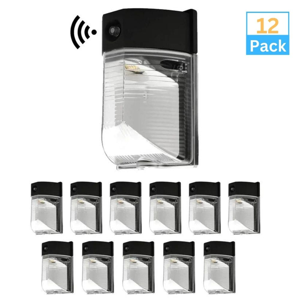 LED Wall Pack Lights with Dusk-to-Dawn Photocell, 13W/18W/26W Wattage Adjustable, 3000K/4000K/5000K CCT Changeable, IP65 Waterproof Outdoor Wall Light Fixture, Commercial Security Lighting