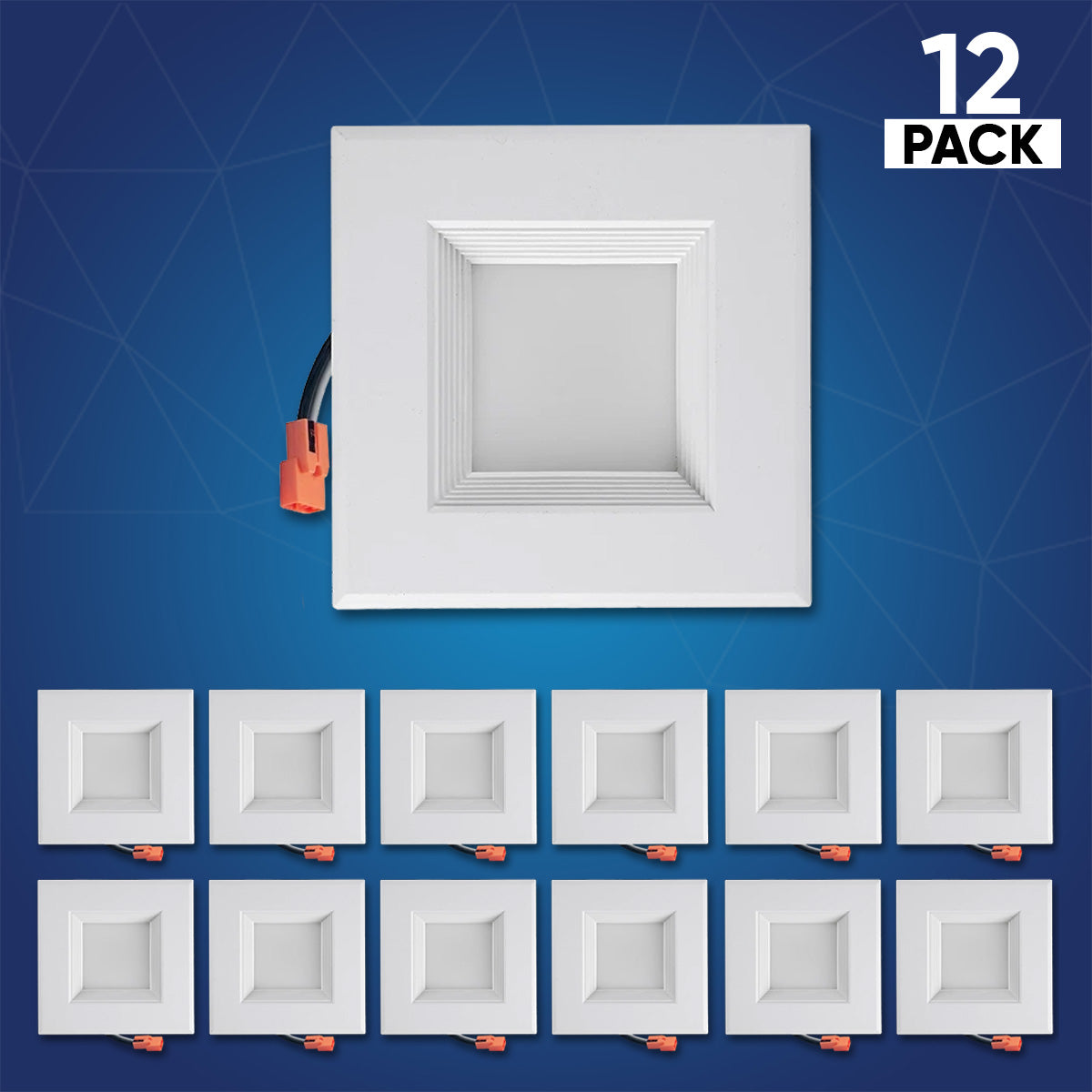 4" Square LED Downlight- 12 pack