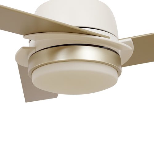 AERYN 52 inch 3 - Blade Best Smart Ceiling Fan with Wall Switch - White/Champagne - LEDMyPlace