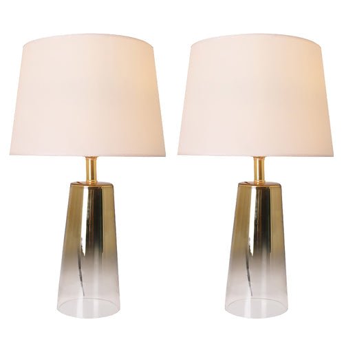 Alecrim Ombre Glass Best Table Lamp 25" - Gold Ombre/Ivory White (Set of 2) - LEDMyPlace