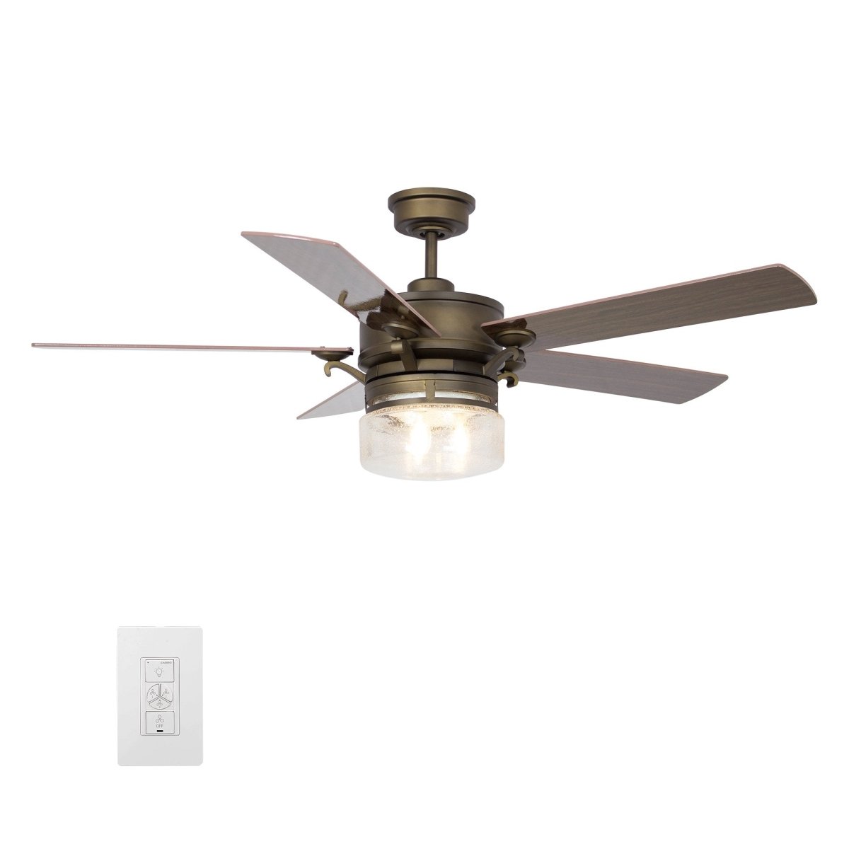 Alexandria 52'' Best Smart Ceiling Fan with wall control, Works with Google Assistant and Amazon Alexa,Siri Shortcut - LEDMyPlace