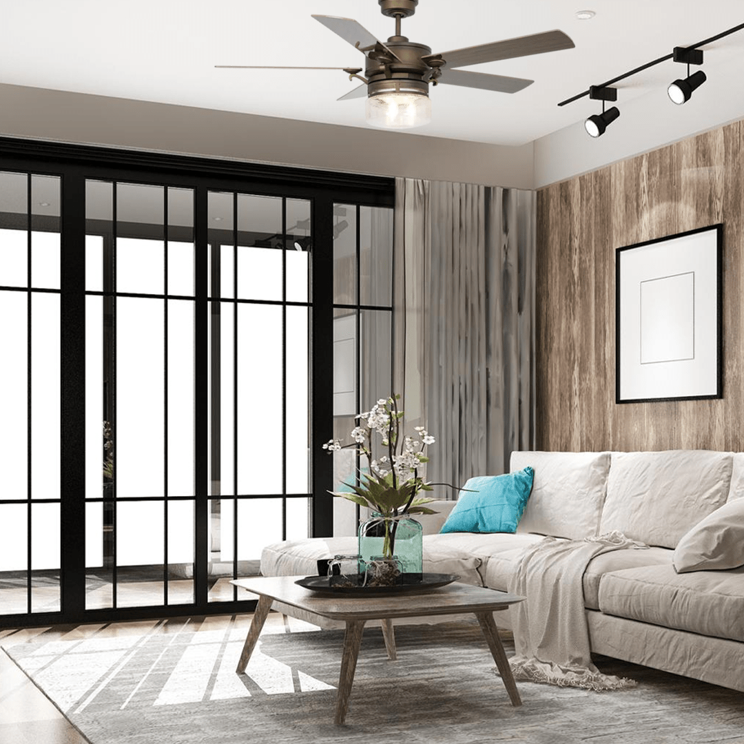 Alexandria 52'' Best Smart Ceiling Fan with wall control, Works with Google Assistant and Amazon Alexa,Siri Shortcut - LEDMyPlace