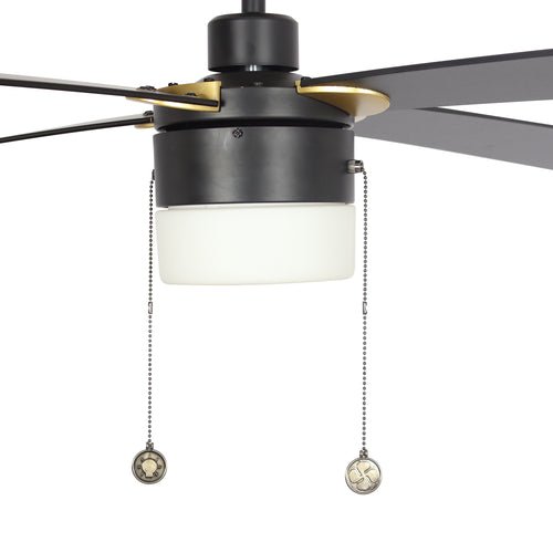 AMALFI 52 inch 4 - Blade best Ceiling Fan with Pull Chain - Black/Black - LEDMyPlace