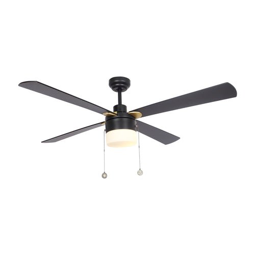 AMALFI 52 inch 4-Blade best Ceiling Fan with Pull Chain - Black/Black