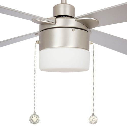 AMALFI 52 inch 4 - Blade best Ceiling Fan with Pull Chain - Brushed Nickel/Silver - LEDMyPlace