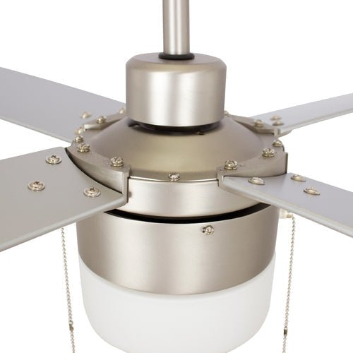 AMALFI 52 inch 4 - Blade best Ceiling Fan with Pull Chain - Brushed Nickel/Silver - LEDMyPlace