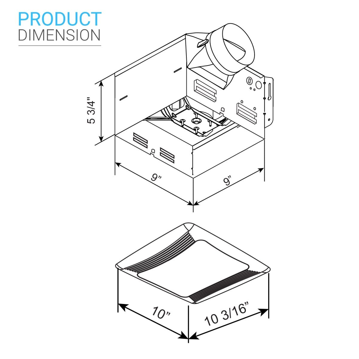 Bathroom Exhaust Fan, 50 CFM, 2.5 Sones, ETL Listed, Ceiling Mounted - LEDMyPlace