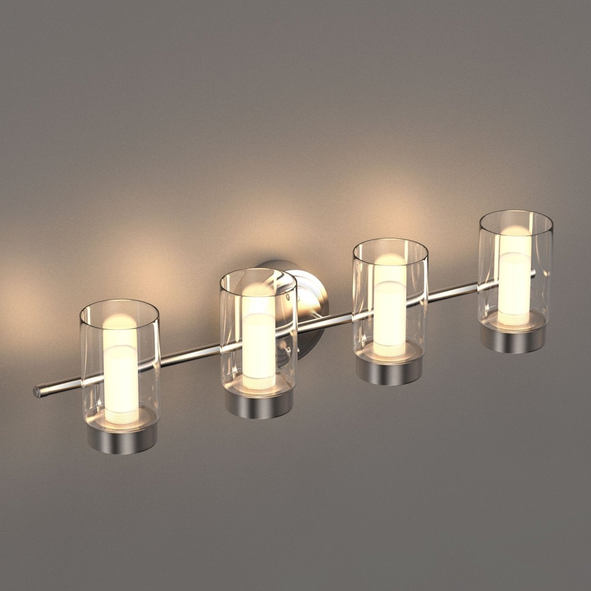 Bathroom Light Fixtures, 4000K, Dimmable, Brushed Nickel Finish, Wall Mount, Damp Location, Vanity Lighting - LEDMyPlace