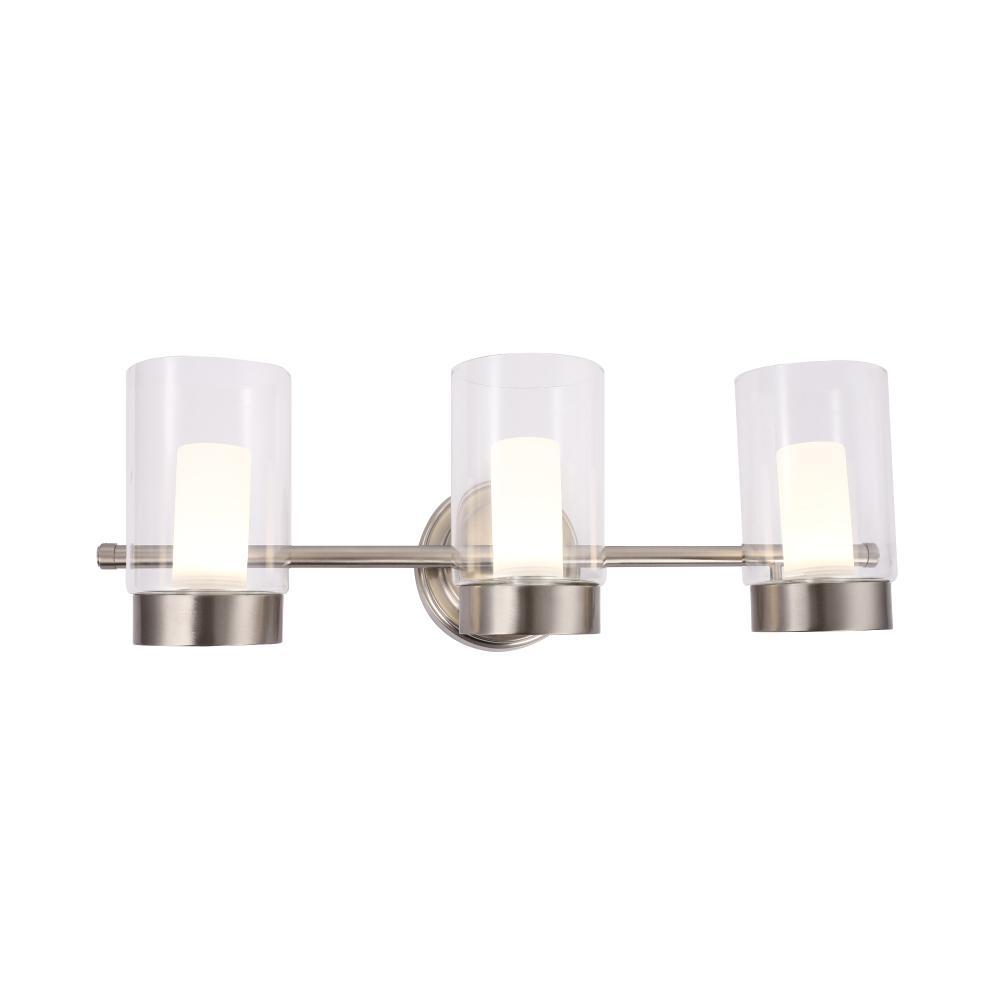 Bathroom Light Fixtures, 4000K, Dimmable, Brushed Nickel Finish, Wall Mount, Damp Location, Vanity Lighting - LEDMyPlace