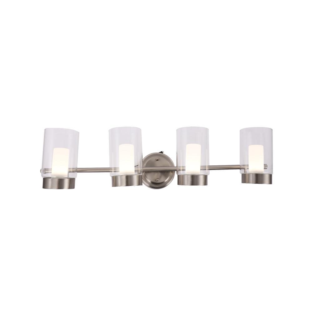 Bathroom Light Fixtures, 4000K, Dimmable, Brushed Nickel Finish, Wall Mount, Damp Location, Vanity Lighting - LEDMyPlace