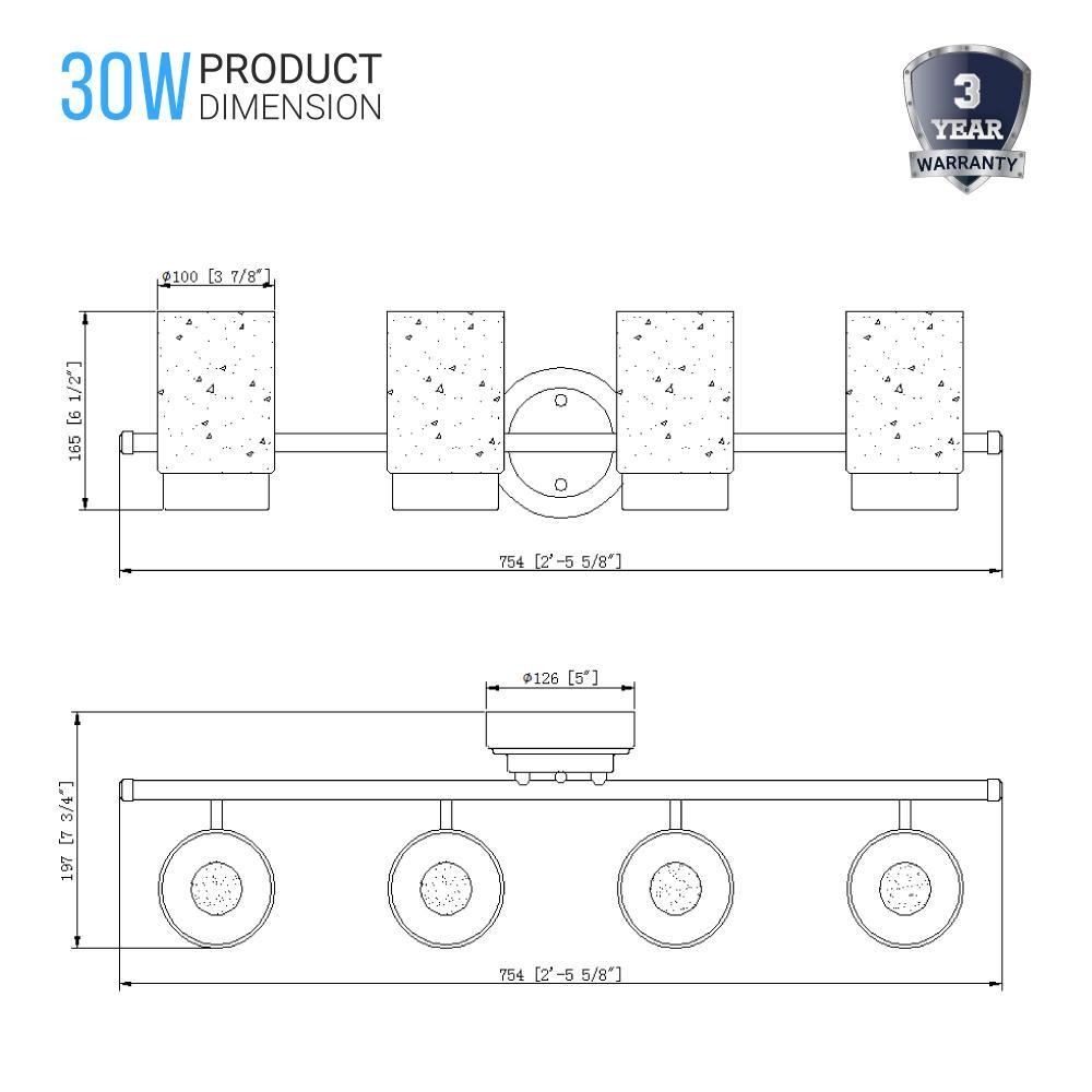 Bathroom Light Fixtures, 4000K, Dimmable, Brushed Nickel Finish, Wall Mount, Damp Location, Vanity Lighting - LEDMyPlace