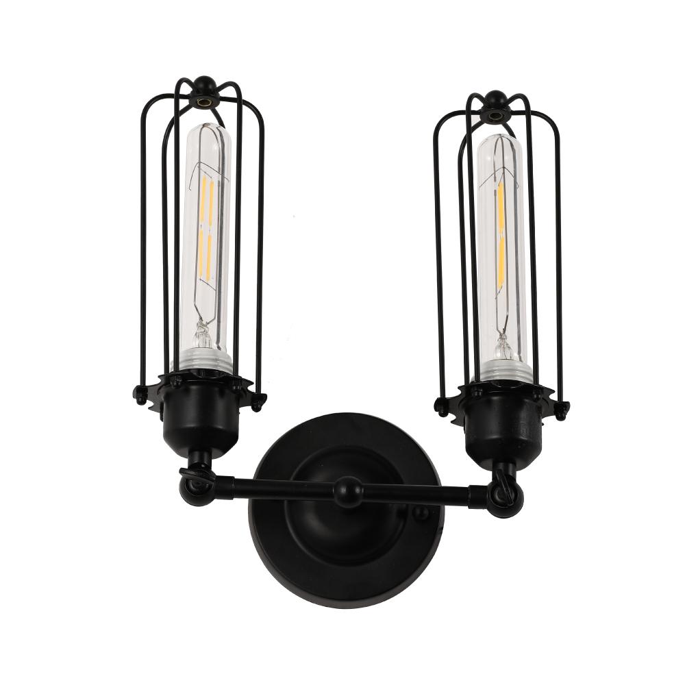 Birdcage Shape Bathroom Light Fixtures, Matte Black Finish, 1 - Light/2 - Light, E26 Base, UL Listed, For Dry Locations, Wall Mount, Bathroom Vanity Lighting - LEDMyPlace