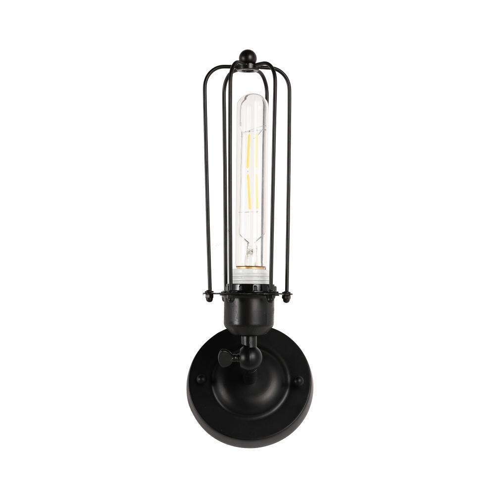 Birdcage Shape Bathroom Light Fixtures, Matte Black Finish, 1 - Light/2 - Light, E26 Base, UL Listed, For Dry Locations, Wall Mount, Bathroom Vanity Lighting - LEDMyPlace