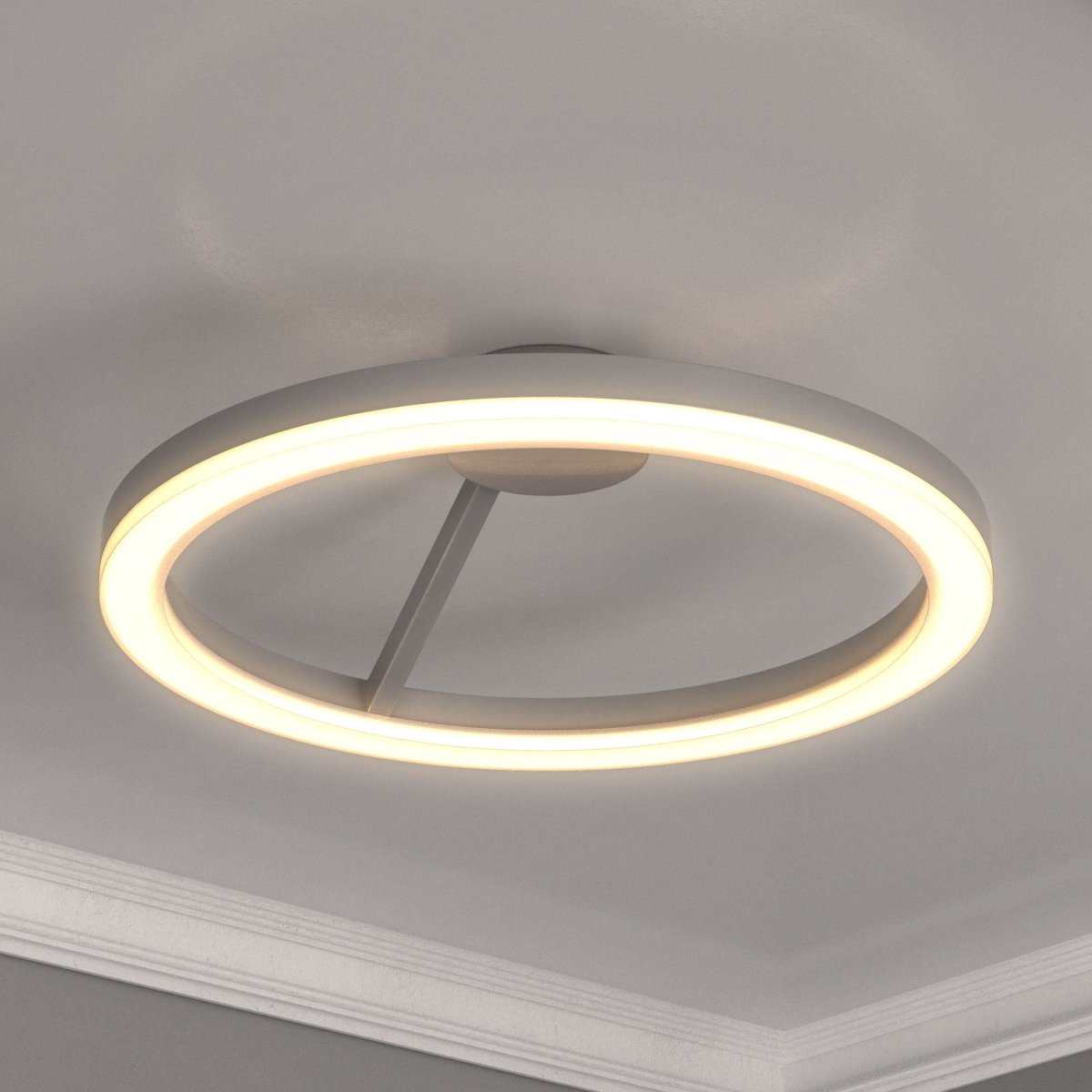 Ceiling Lamp, Circle Shade Led Round Shade Ceiling Lights for Bedroom Hallway, 31W, 3000K, 1285LM, Simple Close to Ceiling Fixtures, Dimmable, Aluminum Body Finish - LEDMyPlace