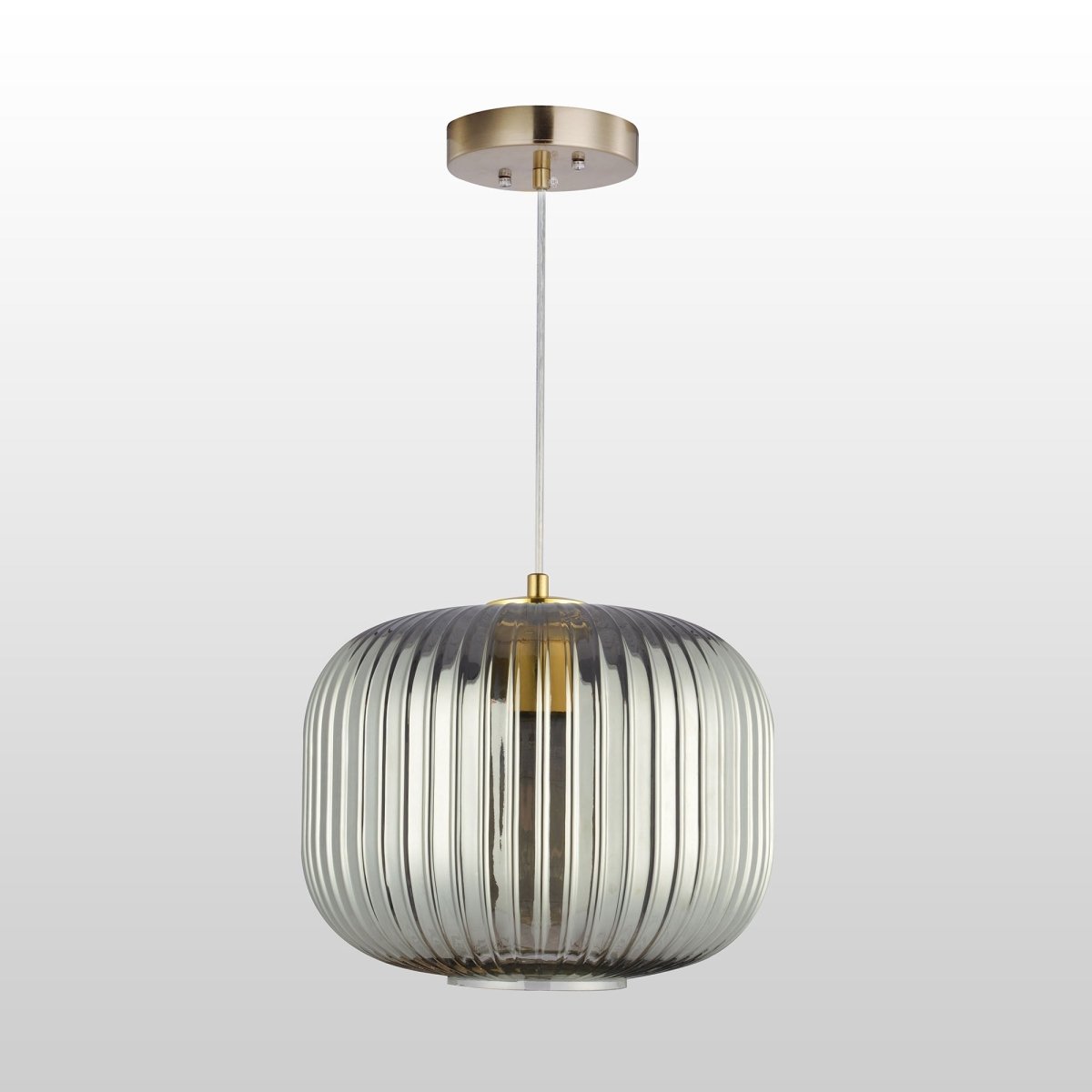 Circulus Chrome Gray Ribbed Glass Indoor & Outdoor Best Pendant Light - LEDMyPlace