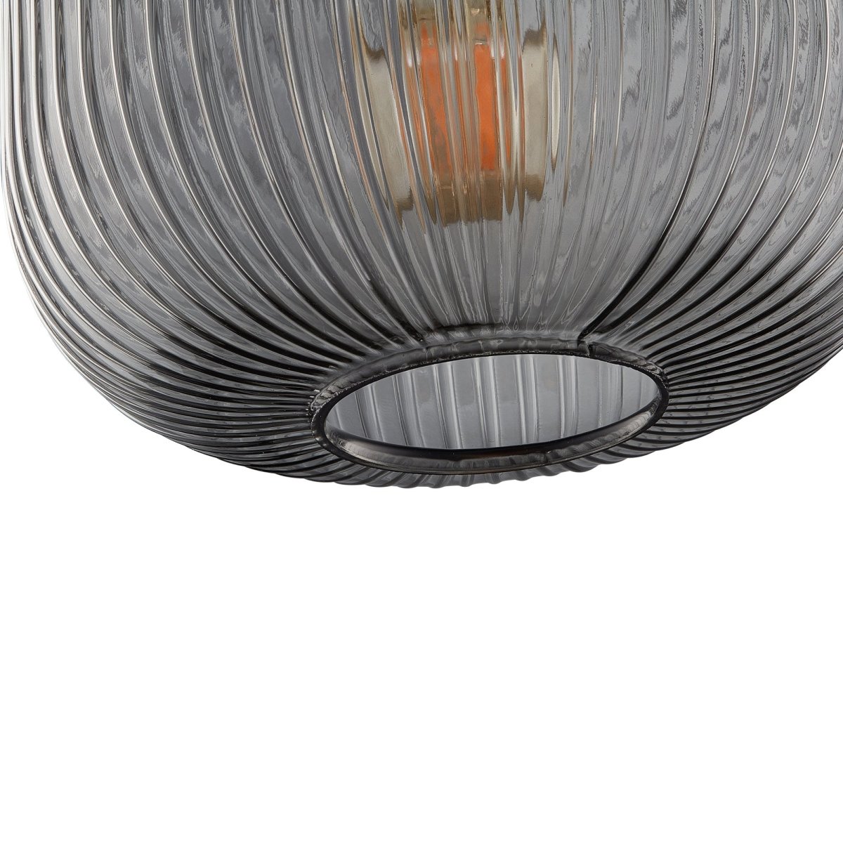 Circulus Chrome Gray Ribbed Glass Indoor & Outdoor Best Pendant Light - LEDMyPlace