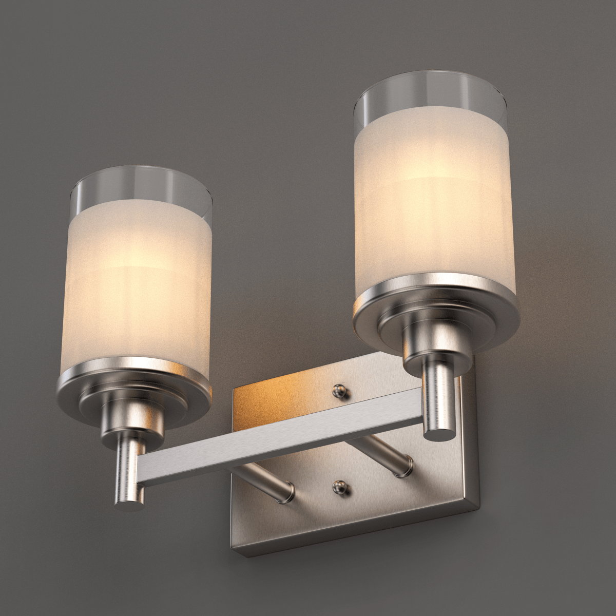 Cylinder Shape Bathroom Light Fixtures with Frosted Glass Shades, 2 - Light/3 - Light/4 - Light, Wall Mount, Vanity Lighting - LEDMyPlace