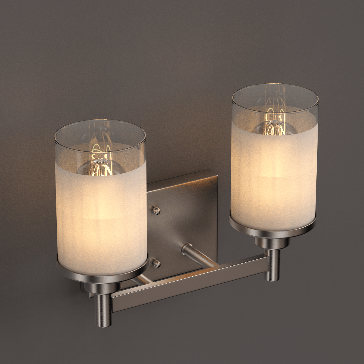 Cylinder Shape Bathroom Light Fixtures with Frosted Glass Shades, 2 - Light/3 - Light/4 - Light, Wall Mount, Vanity Lighting - LEDMyPlace