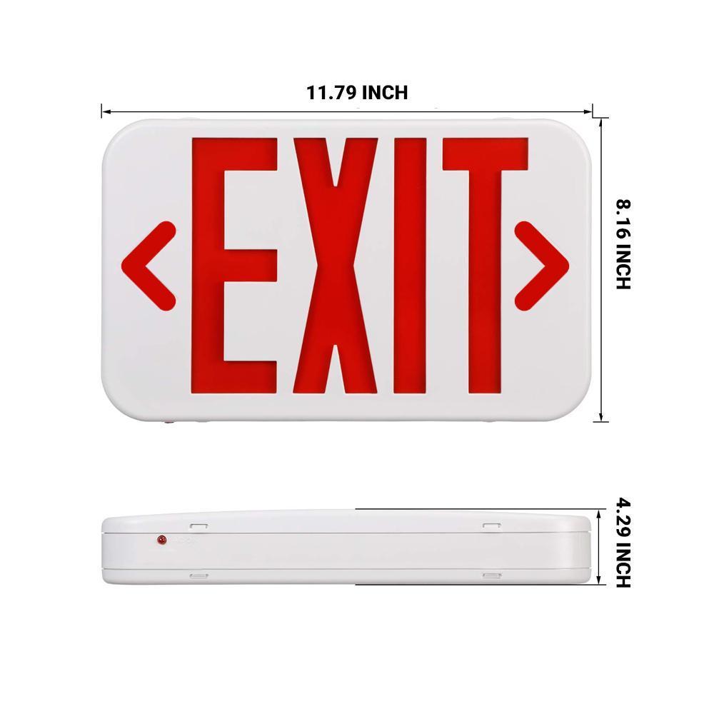 Double Sided LED Emergency EXIT Sign(Side & Ceiling Mount), 4W, AC120 - 277V, UL, 90 - min Battery Backup, Operating Temp: 0°C~40°C - LEDMyPlace