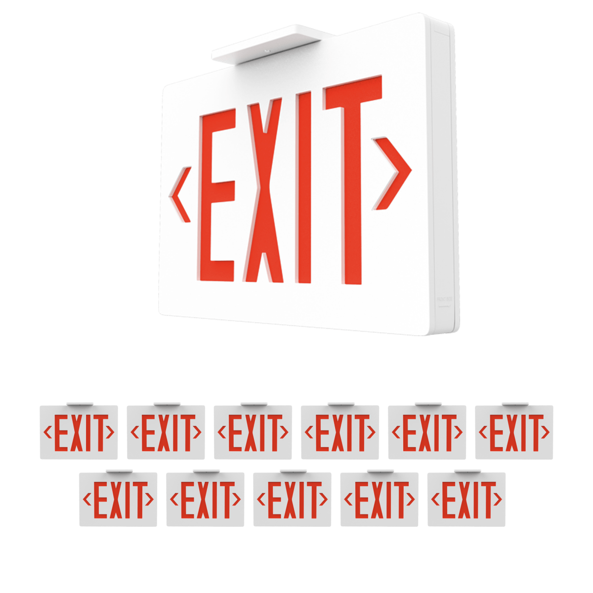 Double Sided LED Emergency EXIT Sign(Side & Ceiling Mount), 4W, AC120 - 277V, UL, 90 - min Battery Backup, Operating Temp: 0°C~40°C - LEDMyPlace