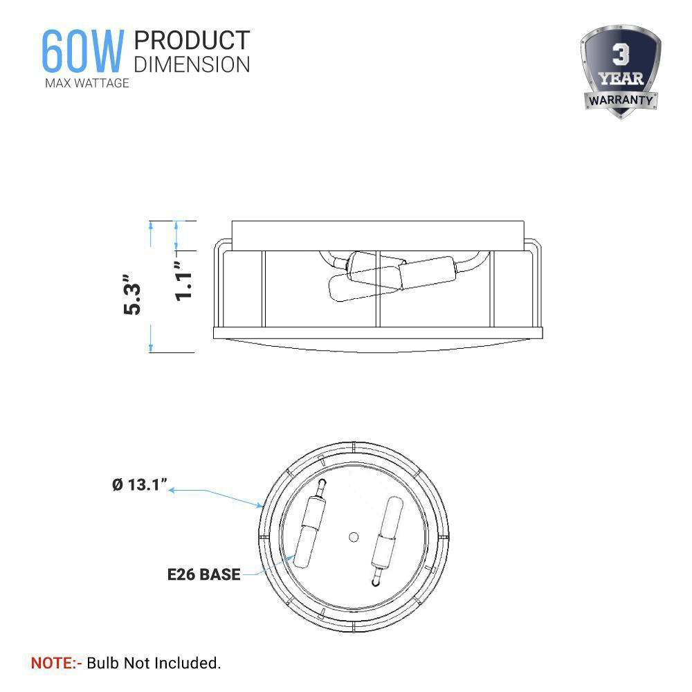 Drum Shape Flush Mount Ceiling Light, Matte Black Finish, Ceiling Lighting Fixture for Bedroom Kitchen Hallway Stairwell Entryway, E26 Base - LEDMyPlace