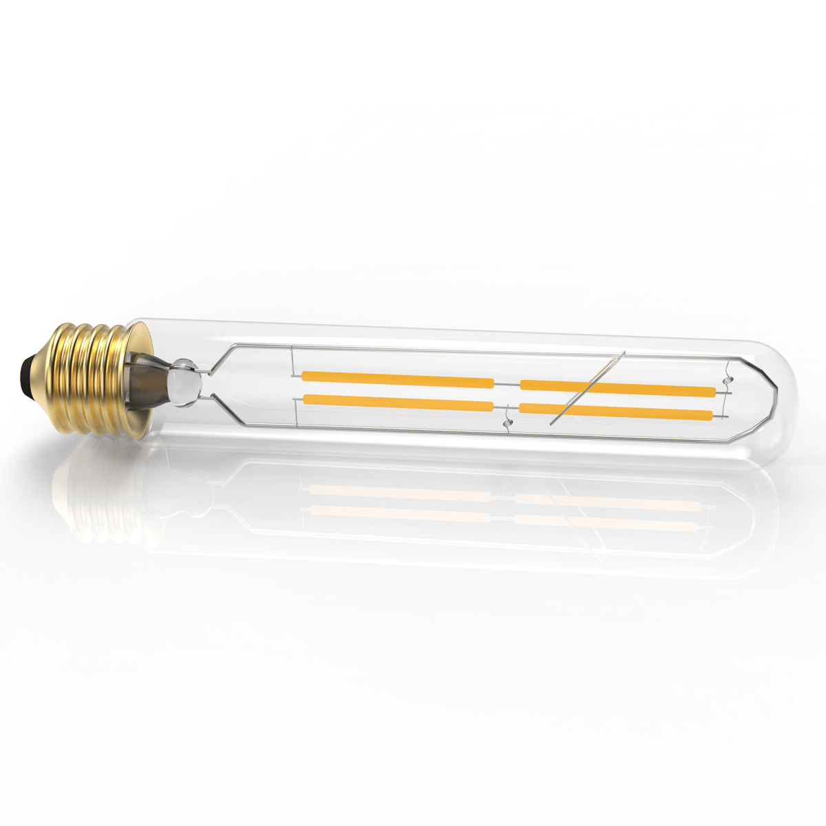 E26 8W Vintage LED Bulb T10 LED Tubular Bulb, 4 - Filament Light Bulb, Dimmable, 2700K, 120V/60Hz, 900LM, Clear - LEDMyPlace