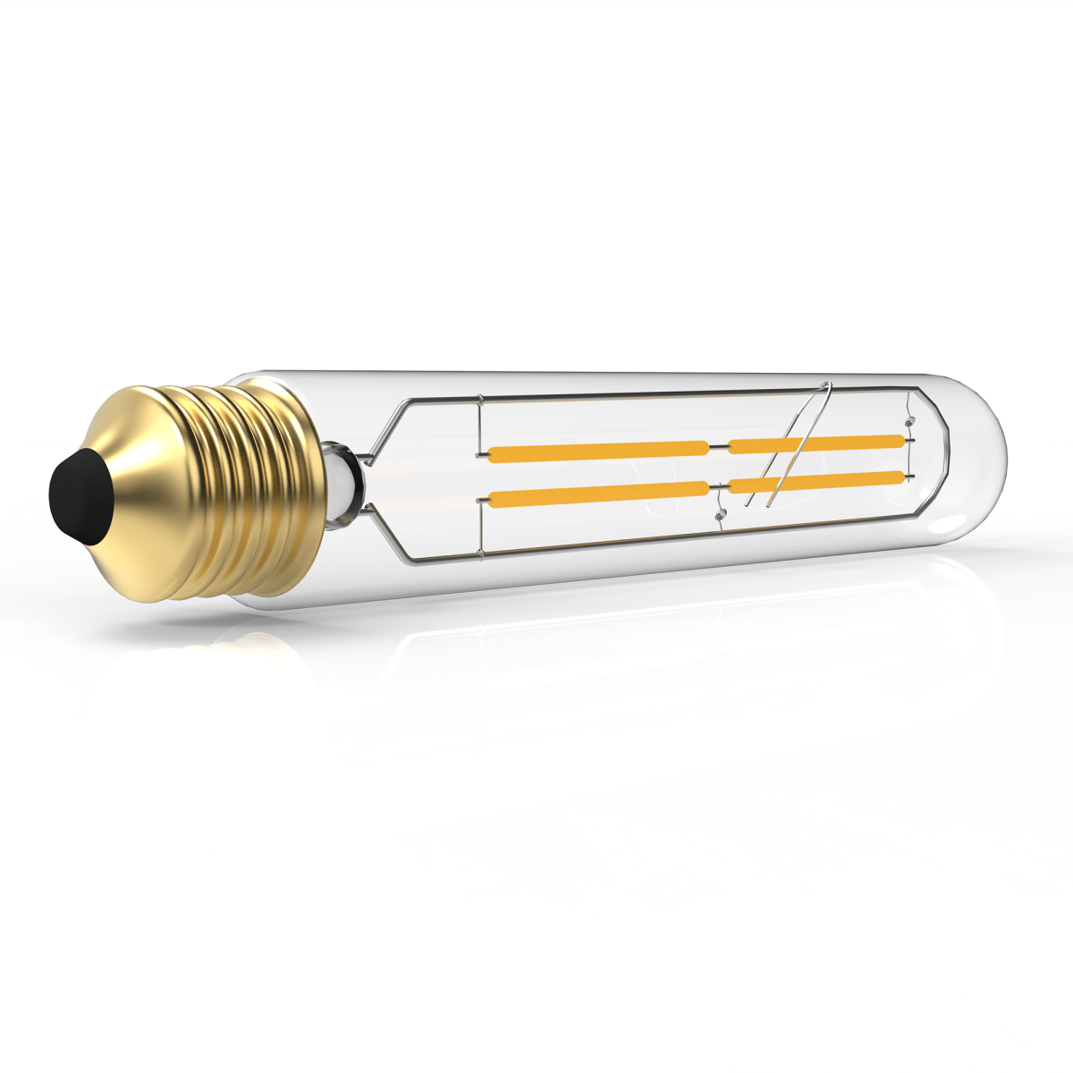 E26 8W Vintage LED Bulb T10 LED Tubular Bulb, 4 - Filament Light Bulb, Dimmable, 2700K, 120V/60Hz, 900LM, Clear - LEDMyPlace