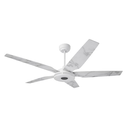 Explorer 52 In. 5 - Blade Outdoor Best Smart Ceiling Fan, White Marble Pattern with Dimmable Led Light, Remote Control, Alexa/google Home/Siri Compatible - LEDMyPlace