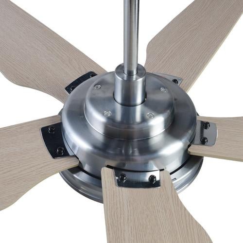 Explorer 52 In. Indoor/outdoor Best Smart Ceiling Fan with Dimmable Led Light, Remote Control, Works W/ Alexa/Google Home/Siri, Silver/light Wooden Pattern ( 5 - Blade) - LEDMyPlace