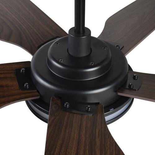 Explorer 52 In. Indoor/outdoor Wi - Fi Best Smart Ceiling Fan with Light & Remote, Works with Alexa/Google Home, Black/dark Wooden Pattern (5 - Blade) - LEDMyPlace