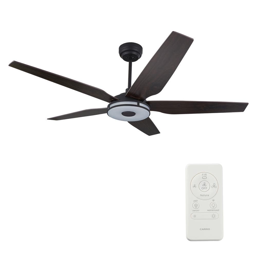 Explorer 52 In. Indoor/outdoor Wi - Fi Best Smart Ceiling Fan with Light & Remote, Works with Alexa/Google Home, Black/dark Wooden Pattern (5 - Blade) - LEDMyPlace