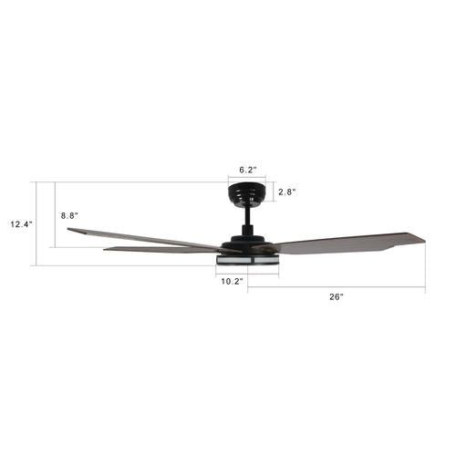 Explorer 52 In. Indoor/outdoor Wi - Fi Best Smart Ceiling Fan with Light & Remote, Works with Alexa/Google Home, Black/dark Wooden Pattern (5 - Blade) - LEDMyPlace