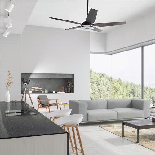 Explorer 52 In. Indoor/outdoor Wi - Fi Best Smart Ceiling Fan with Light & Remote, Works with Alexa/Google Home, Black/dark Wooden Pattern (5 - Blade) - LEDMyPlace