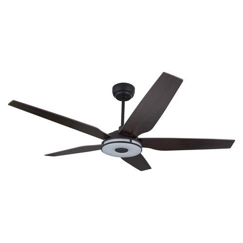 Explorer 52 In. Indoor/outdoor Wi - Fi Best Smart Ceiling Fan with Light & Remote, Works with Alexa/Google Home, Black/dark Wooden Pattern (5 - Blade) - LEDMyPlace